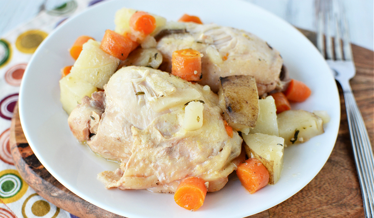 Chicken Thighs with Potatoes and Carrots