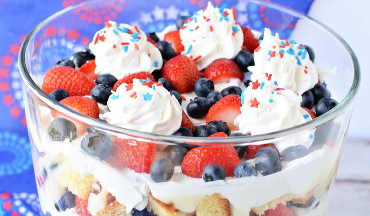 Red White and Blue Cheesecake Trifle