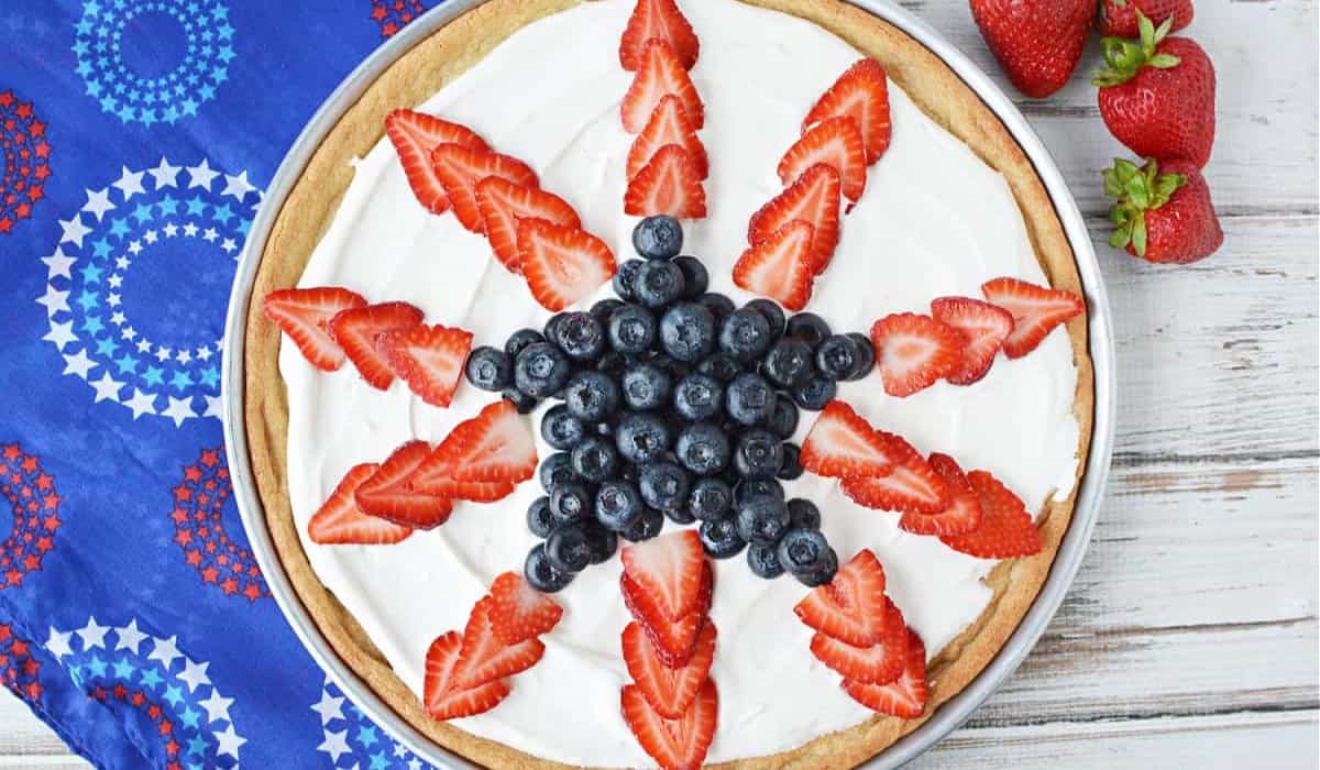Red White and Blue Cookie Pizza