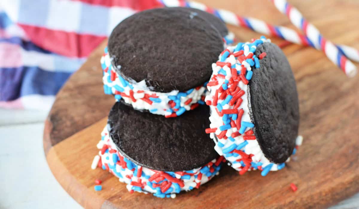 Red White and Blue Ice Cream Sandwiches