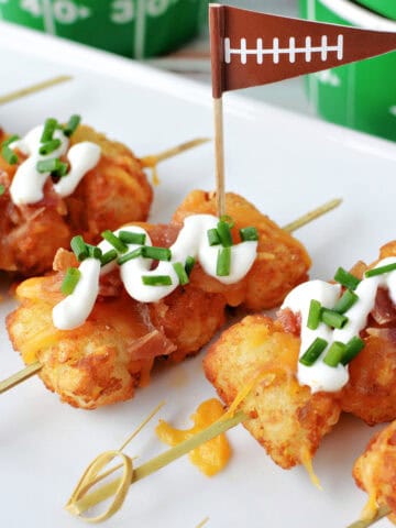 Loaded Tater Tot Skewers