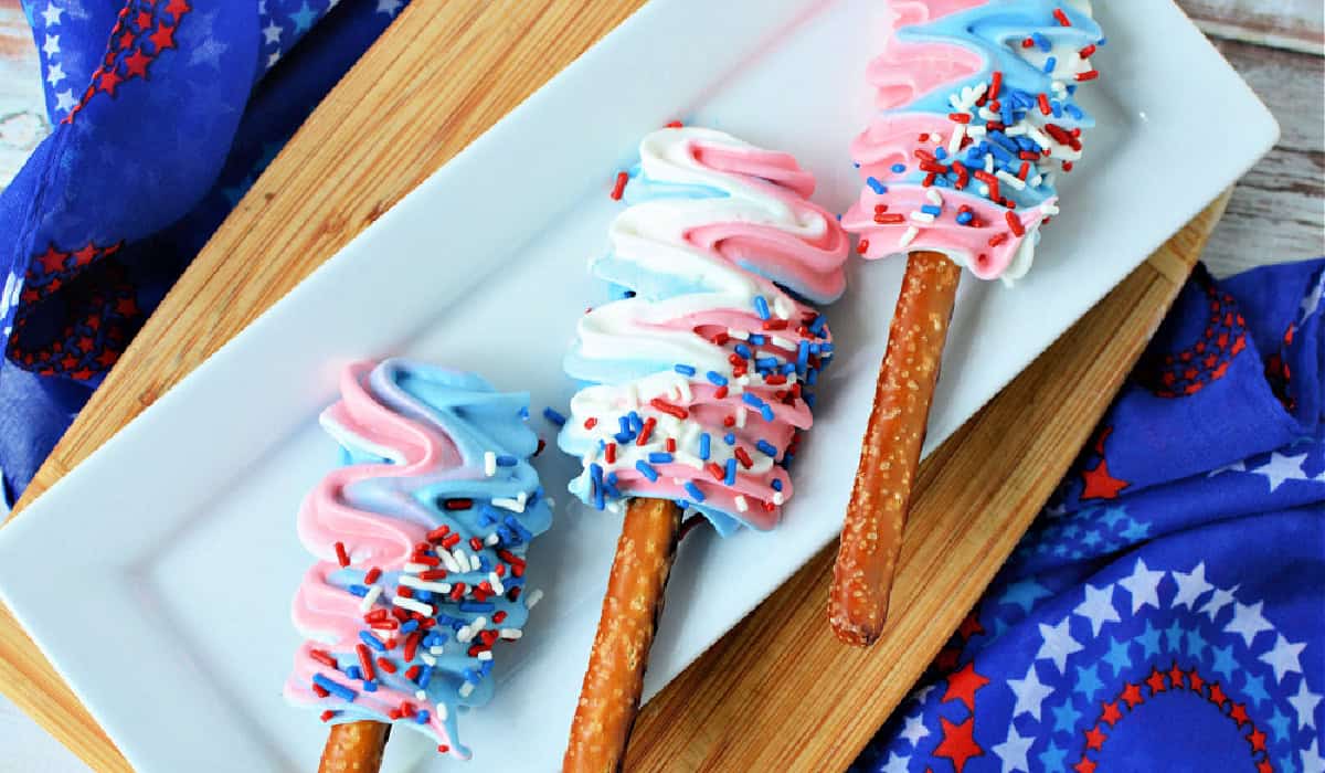 Red White Blue Meringue Pops