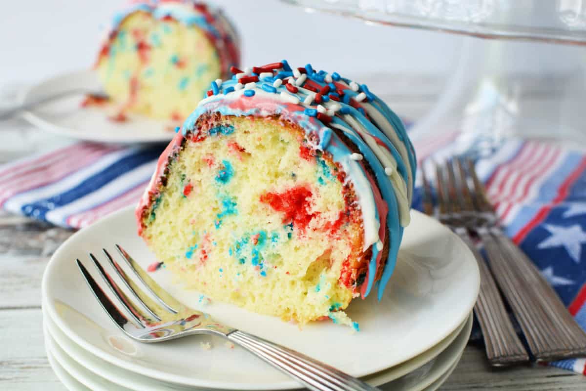 Red White and Blue Bundt Cake