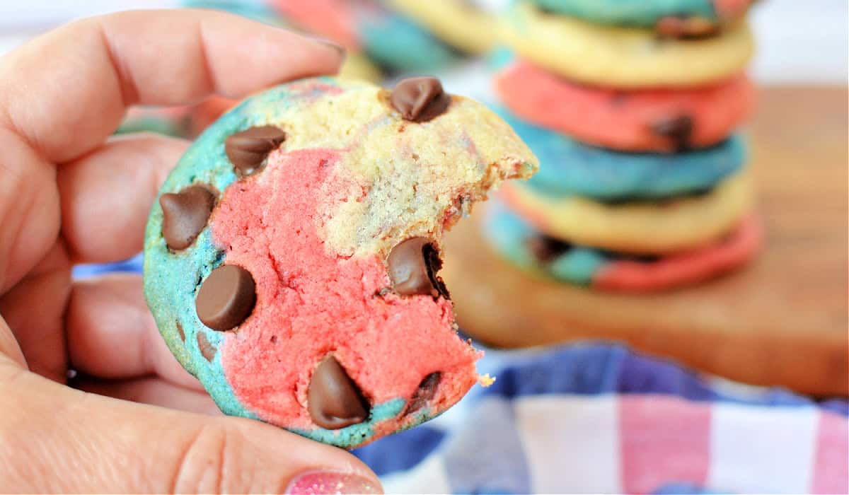 Red White and Blue Chocolate Chip Cookies