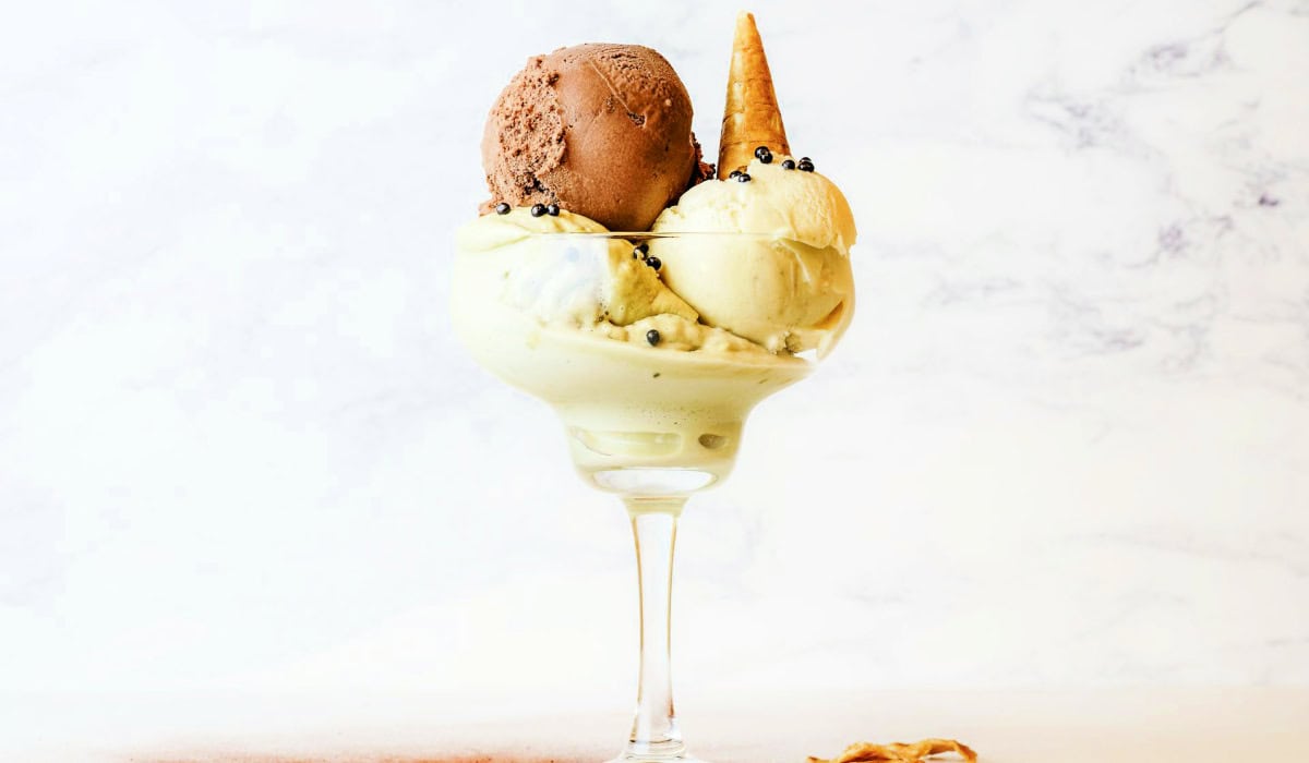 ice cream in a martini glass