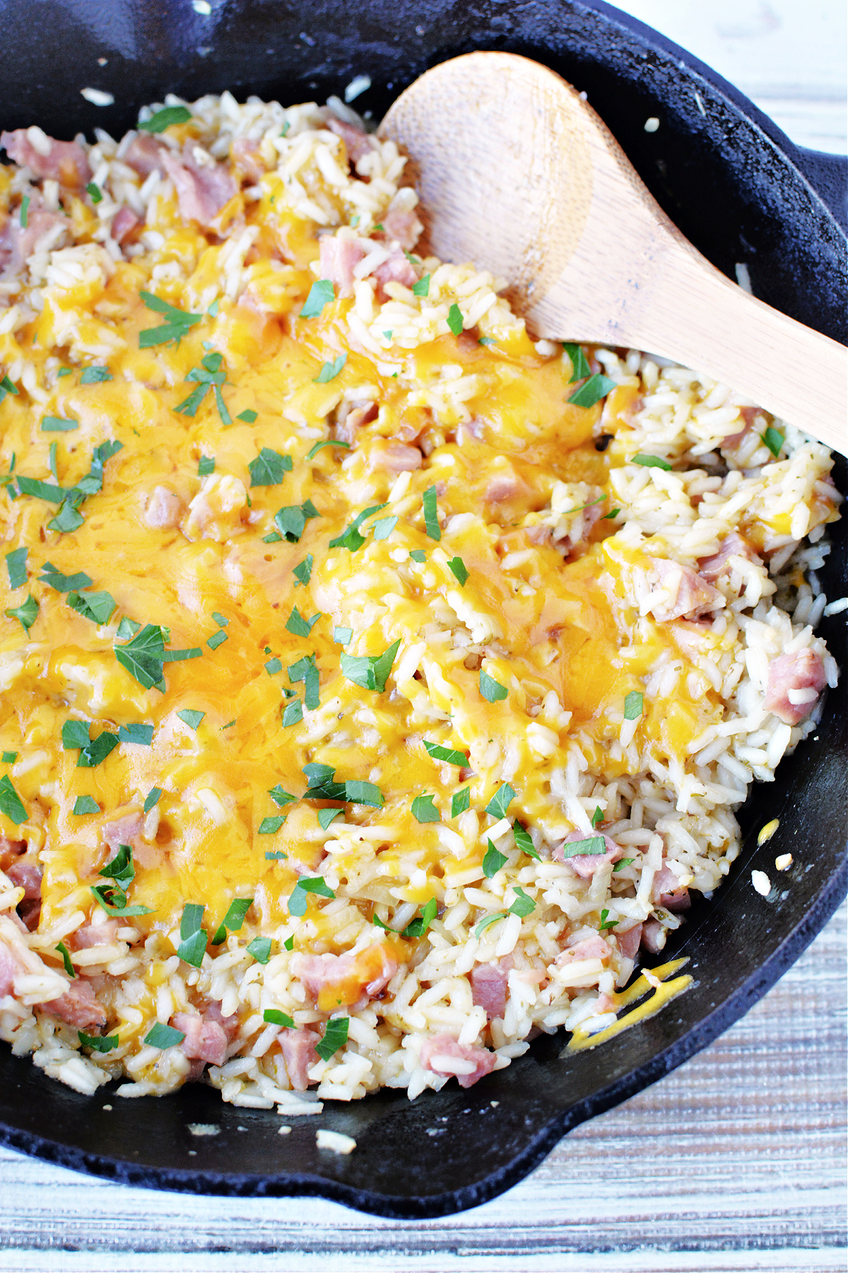 Cheesy Rice With Ham