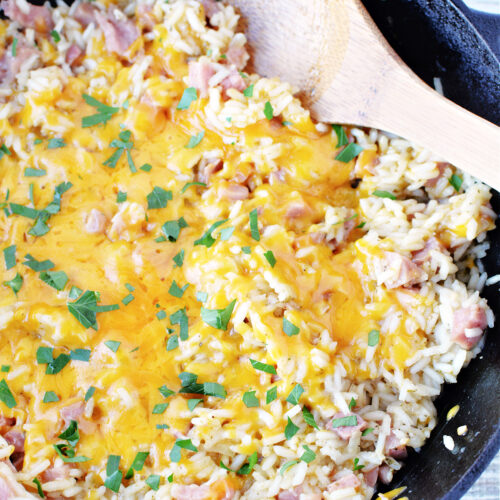 Cheesy Rice With Ham