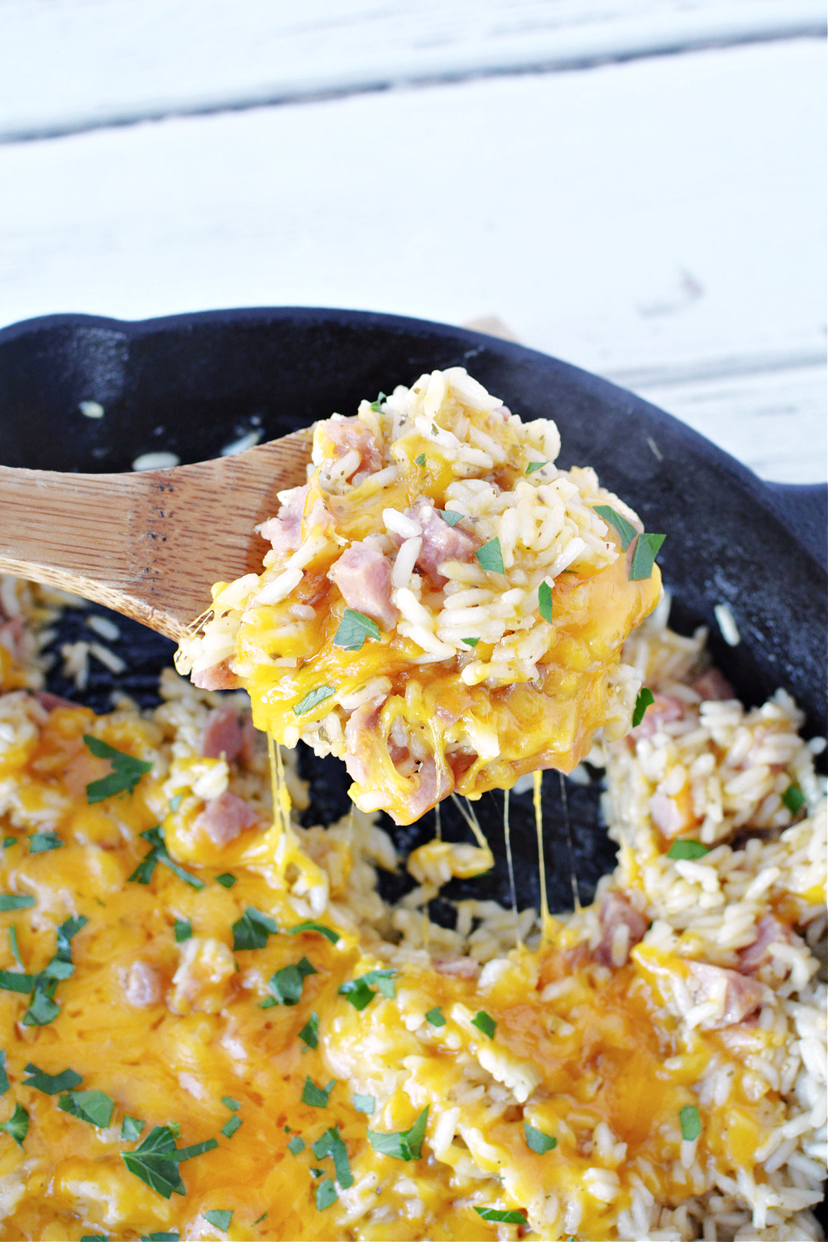 Cheesy Rice With Ham