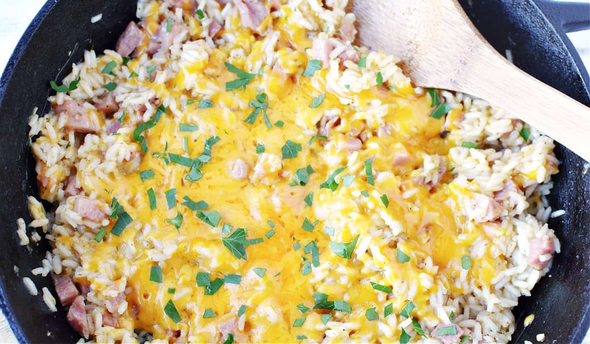 Cheesy Rice with Ham
