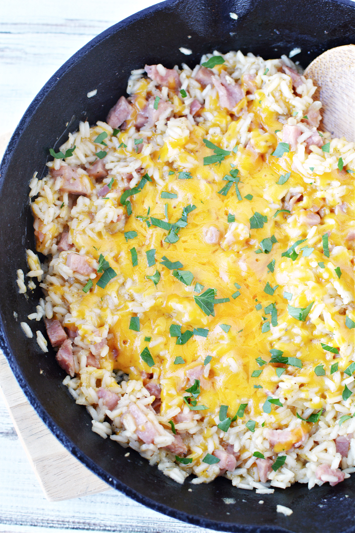 Cheesy Rice With Ham