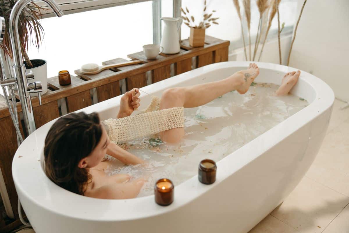 woman in a spa bathtub