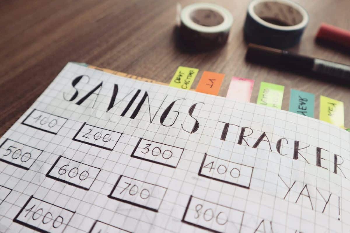 savings charts written on paper