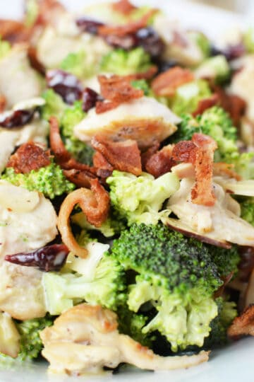 close up shot of Broccoli Chicken Salad