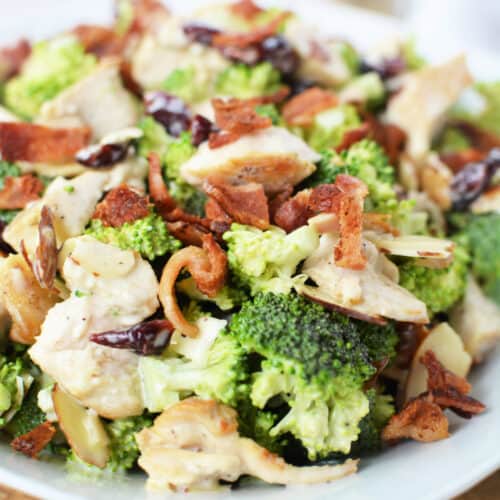 close up shot of Broccoli Chicken Salad