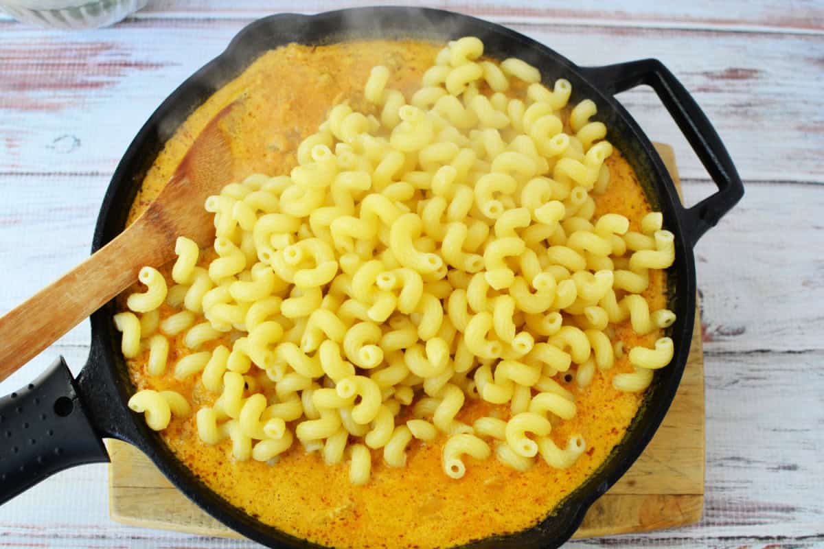pasta in a skillet