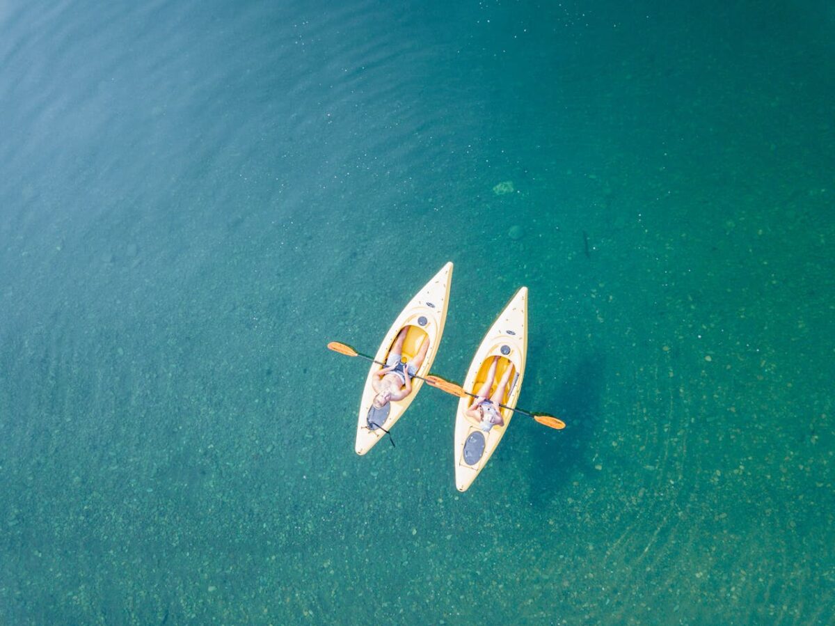 two kayaks in the water