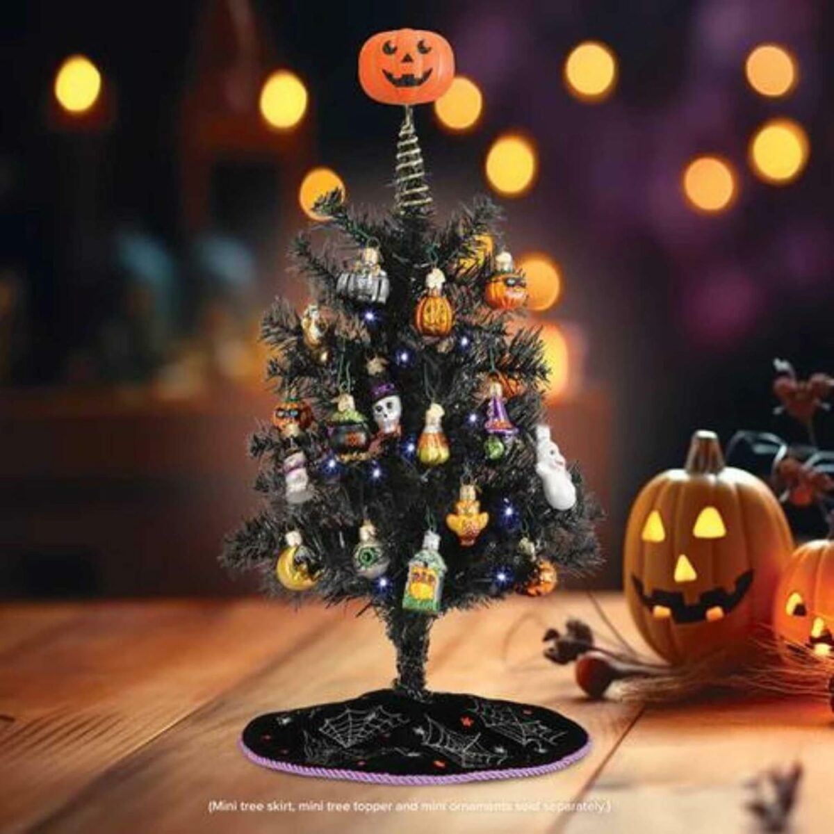 Old World Christmas Mini Black Tree Pre-lit