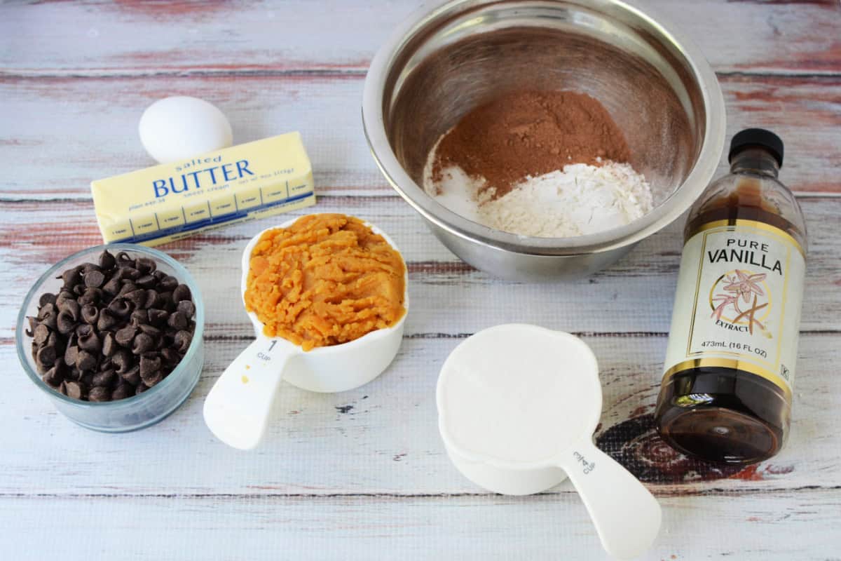Ingredients to make Sweet Potato Brownies