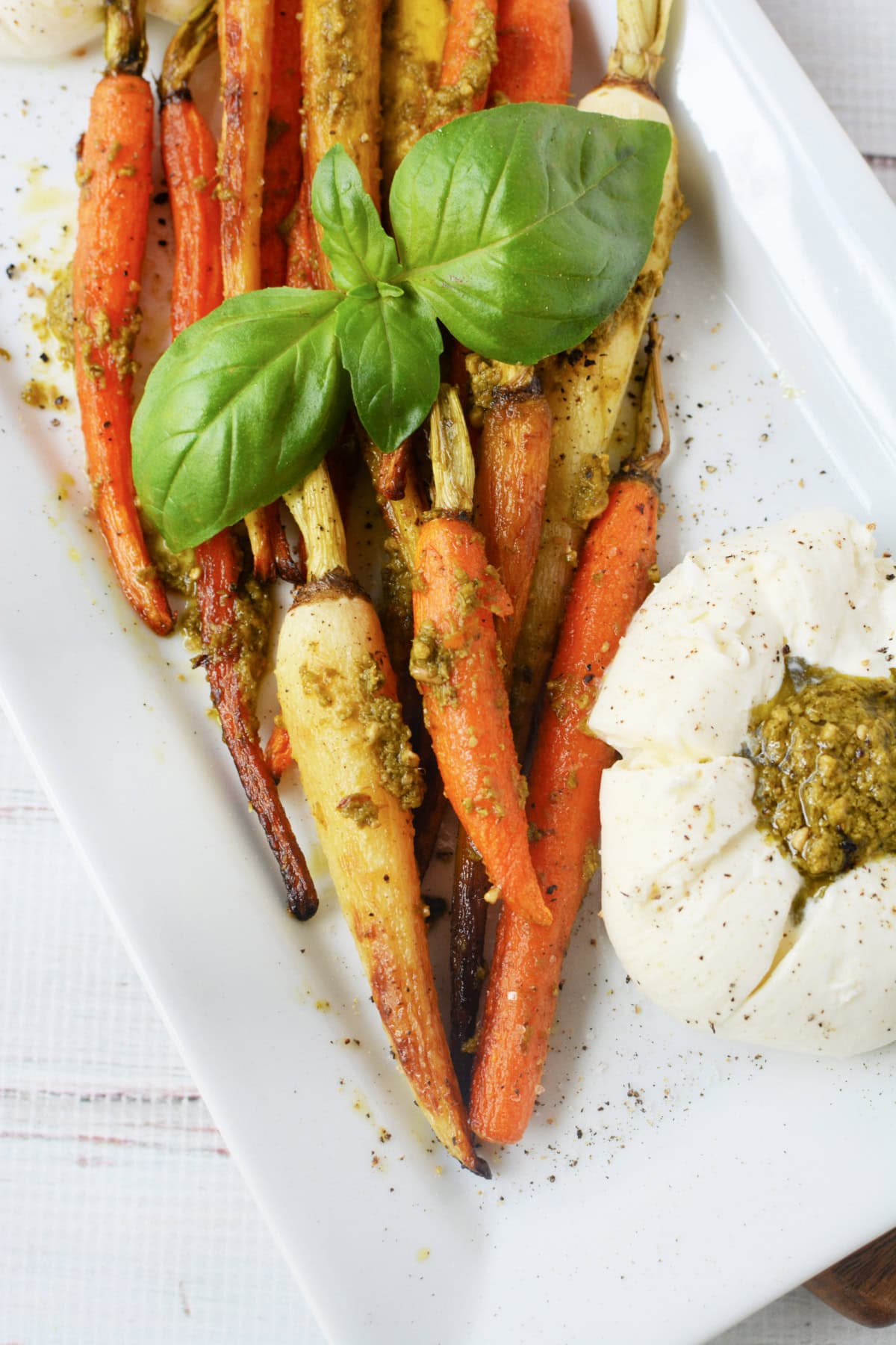 Roasted Carrots Recipe with Burrata and Pesto (7)