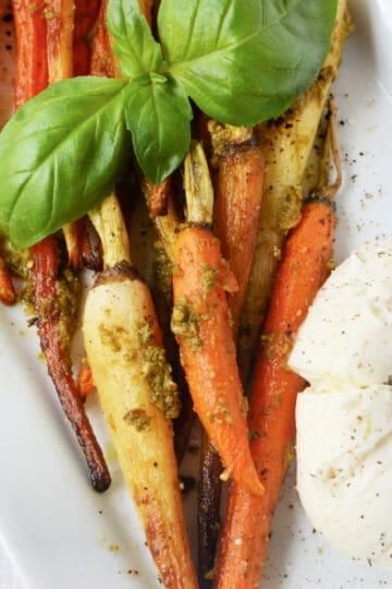 Roasted Carrots Recipe with Burrata and Pesto (7)