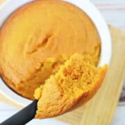 Copycat Piccadilly Carrot Souffle on a spoon