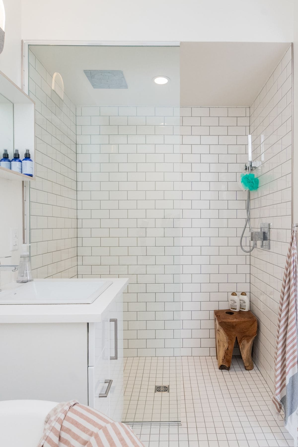 white shower