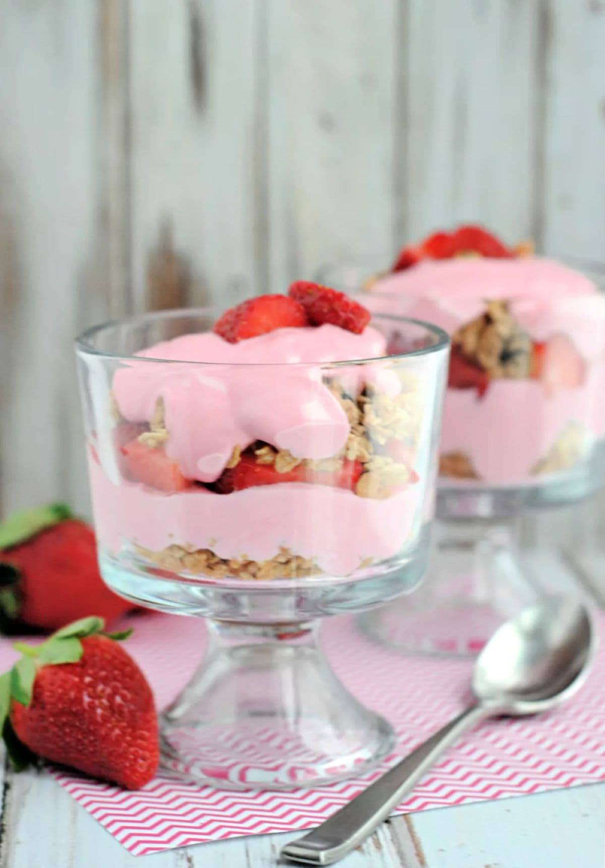 Valentine's Day Strawberry Yogurt with Granola
