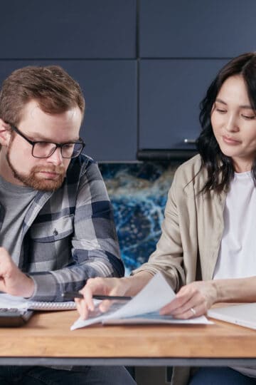 couple doing a budget together