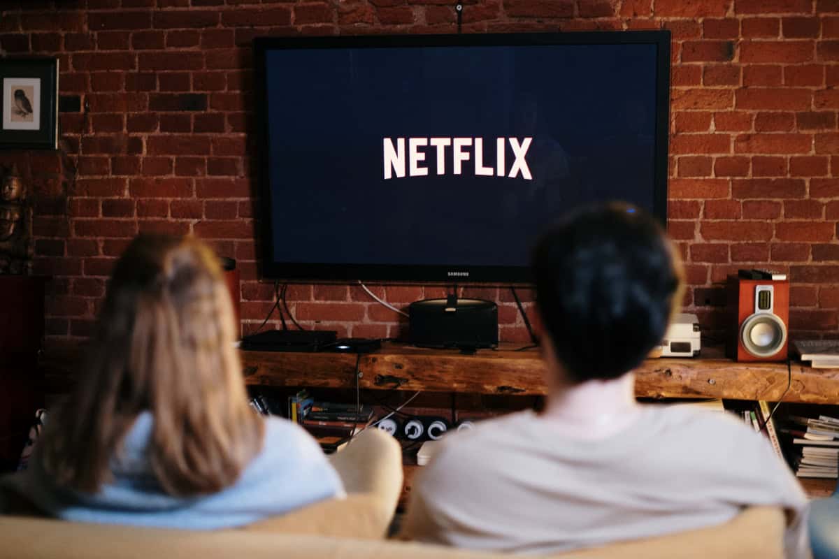 couple watching Netflix TV for movie night