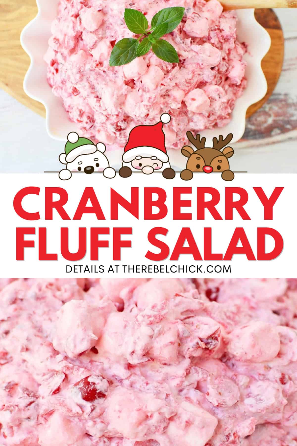 Cranberry Fluff Salad Recipe with Pineapple and Marshmallows