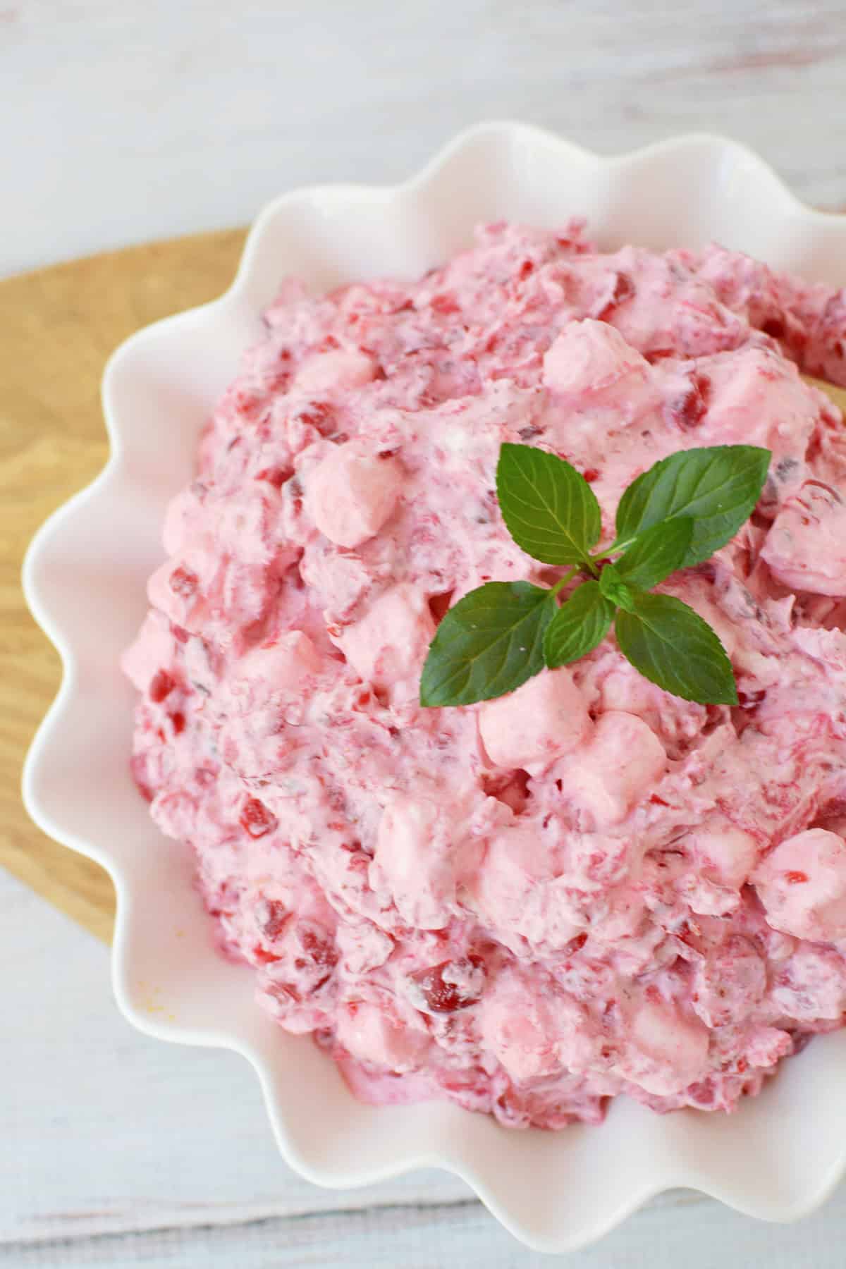 Cranberry Fluff Salad with Pineapple and Marshmallows